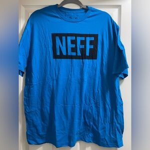 NWT NEFF Logo Short Sleeve T-Shirt in Blue Size XL